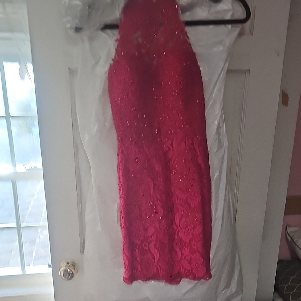 Elegant Red Lace Dress
